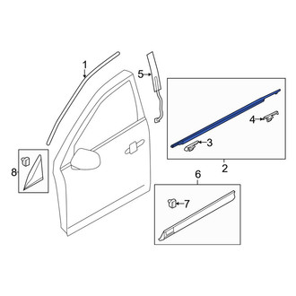 Lincoln OE - Front Right Outer Door Window Belt Weatherstrip