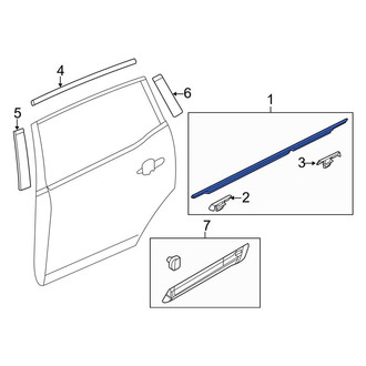 Lincoln OE - Rear Left Outer Door Window Belt Weatherstrip