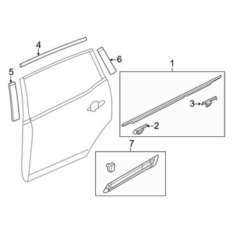 Lincoln OE - Rear Door - Exterior Trim (3.5L / 3.7L)