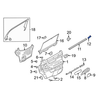 Lincoln OE - Front Right Outer Door Window Belt Weatherstrip