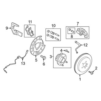 Lincoln OE - Rear Suspension - Brake Components (W/O Gray Calipers), (FWD 3.7L)