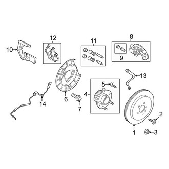Lincoln OE - Rear Suspension - Brake Components (W/O Gray Calipers), (AWD 3.5L / 3.7L)