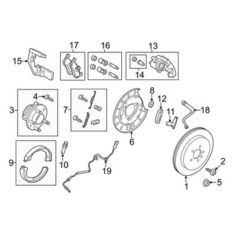 Lincoln OE - Rear Suspension - Brake Components (With Gray Calipers), (AWD 3.5L / 3.7L)