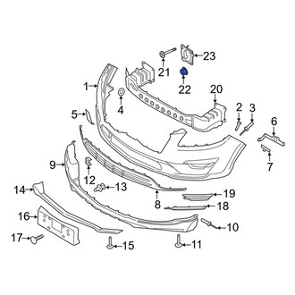 Lincoln OE - Front Bumper Impact Bar Nut