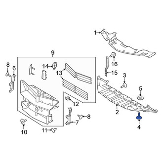Lincoln OE - Radiator Support Splash Shield Screw