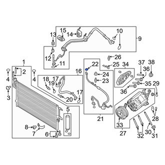 Lincoln OE - Upper A/C Refrigerant Line Seal Kit