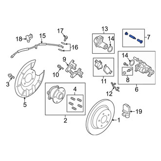 Lincoln OE - Rear Disc Brake Caliper Hardware Kit