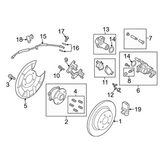 Lincoln OE - Rear Suspension - Brake Components (AWD)
