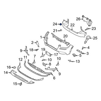 Lincoln OE - Bumper Impact Bar Nut