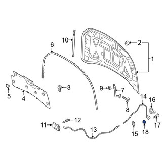 Lincoln OE - Hood Release Handle Nut