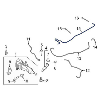 Lincoln OE - Front Windshield Washer Hose