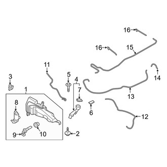 Lincoln OE - Windshield - Wiper & Washer Components (Reservoir & Hoses)