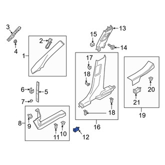 Lincoln OE - Right Quarter Panel Trim Panel Clip