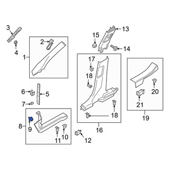 Lincoln OE - Right Quarter Panel Trim Panel Clip