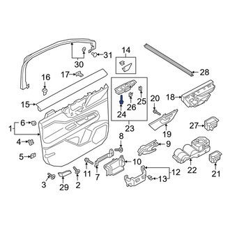 Lincoln OE - Door Window Switch Bezel Screw