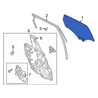 Lincoln OE - Rear Left Door Glass