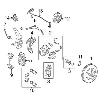 Lincoln OE - Front Suspension - Brake Components (Base 4WD)
