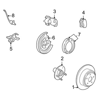 Lincoln OE - Rear Suspension - Brake Components (Base)