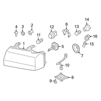 Lincoln OE - Front Lamps - Headlamp Components