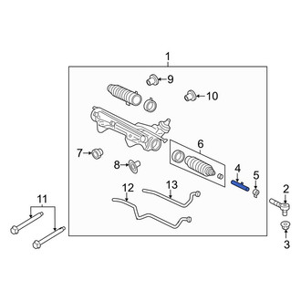 Lincoln OE - Front Inner Steering Tie Rod Nut