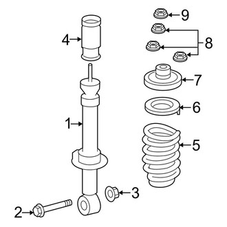 Lincoln OE - Rear Suspension - Shocks & Components (W/O Load Leveling)