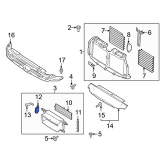 Lincoln OE - Front Lower Radiator Support Air Deflector Actuator
