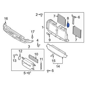 Lincoln OE - Front Upper Radiator Support Air Deflector Actuator