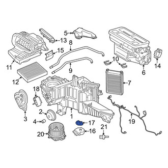 Lincoln OE - Lower HVAC Heater Mode Door Lever