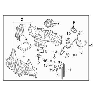 Lincoln OE - Air Conditioner & Heater - Evaporator & Heater Components (Rear A/C)