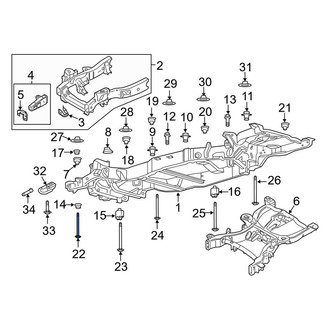 Lincoln OE - Front Lower Body Mount Cushion Bolt