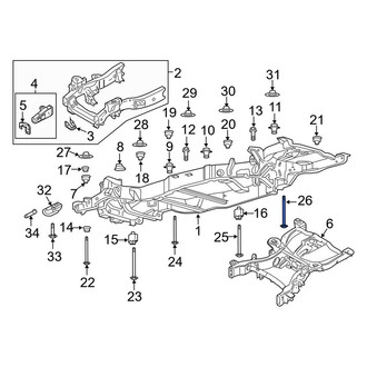Lincoln OE - Lower Body Mount Cushion Bolt