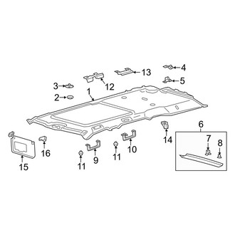 Lincoln OE - Roof - Interior Trim (With Panoramic Roof), (L Black Label / L Livery / L Reserve)