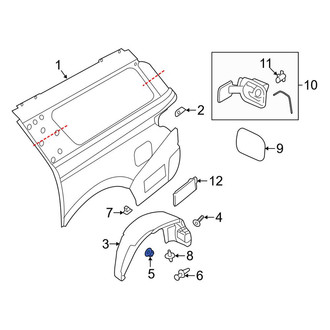 Lincoln OE - Quarter Panel Splash Shield Clip