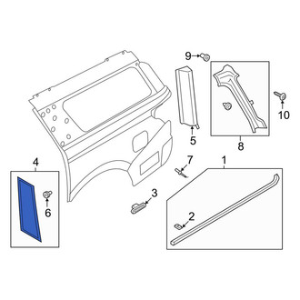 Lincoln OE - Left Body C-Pillar Molding