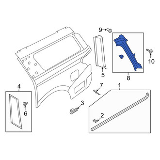 Lincoln OE - Rear Left Inner Body D-Pillar Molding