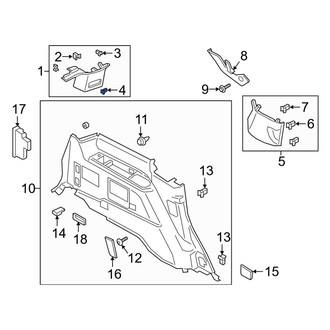Lincoln OE - Left Body D-Pillar Trim Panel Clip