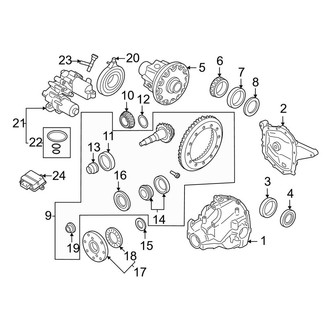 Lincoln OE - Rear Suspension - Carrier & Components (With Positraction), (Black Label / L Black Label)