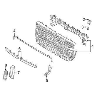 Lincoln OE - Front Bumper & Grille - Grille & Components (W/O Light Bar)
