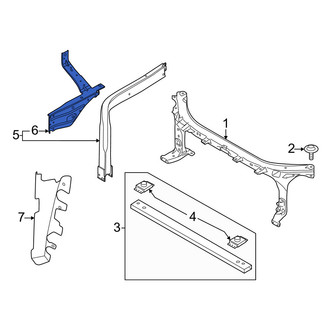 Lincoln OE - Left Radiator Support Panel Reinforcement Bracket