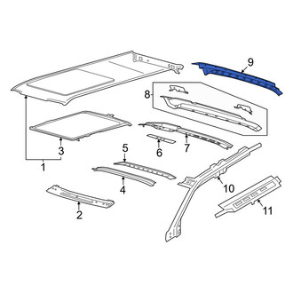 Lincoln OE - Rear Outer Roof Header Panel