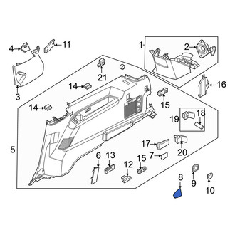 Lincoln OE - Rear Right Interior Quarter Panel Trim Panel Insert