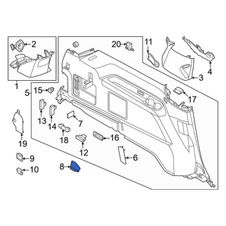 Lincoln OE - Rear Left Interior Quarter Panel Trim Panel Insert