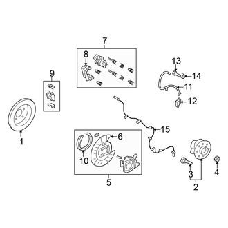 Lincoln OE - Rear Suspension - Brake Components (FWD)