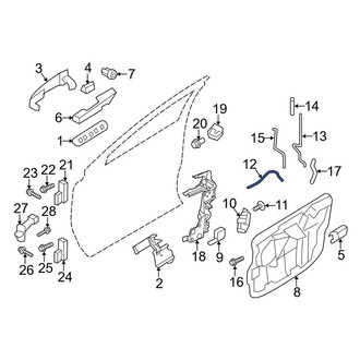 Lincoln OE - Front Door Latch Cable