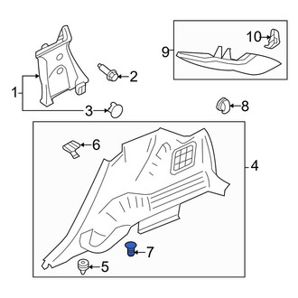 Lincoln OE - Right Interior Quarter Panel Trim Panel Rivet
