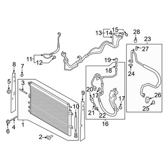 Lincoln OE - Air Conditioner & Heater - Condenser, Compressor & Lines (Condenser & Lines), (3.7L)