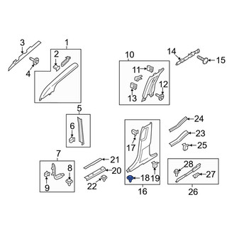 Lincoln OE - Front Upper Door Sill Plate Clip