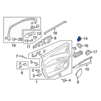 Lincoln OE - Front Right Door Window Switch