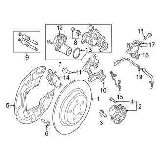 Lincoln OE - Rear Suspension - Brake Components (FWD)