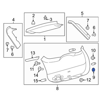 Lincoln OE - Lower Liftgate Trim Panel Clip